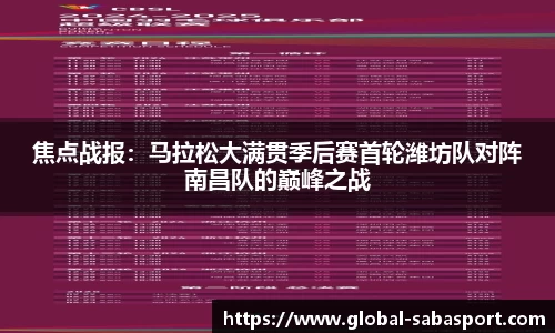 焦点战报：马拉松大满贯季后赛首轮潍坊队对阵南昌队的巅峰之战
